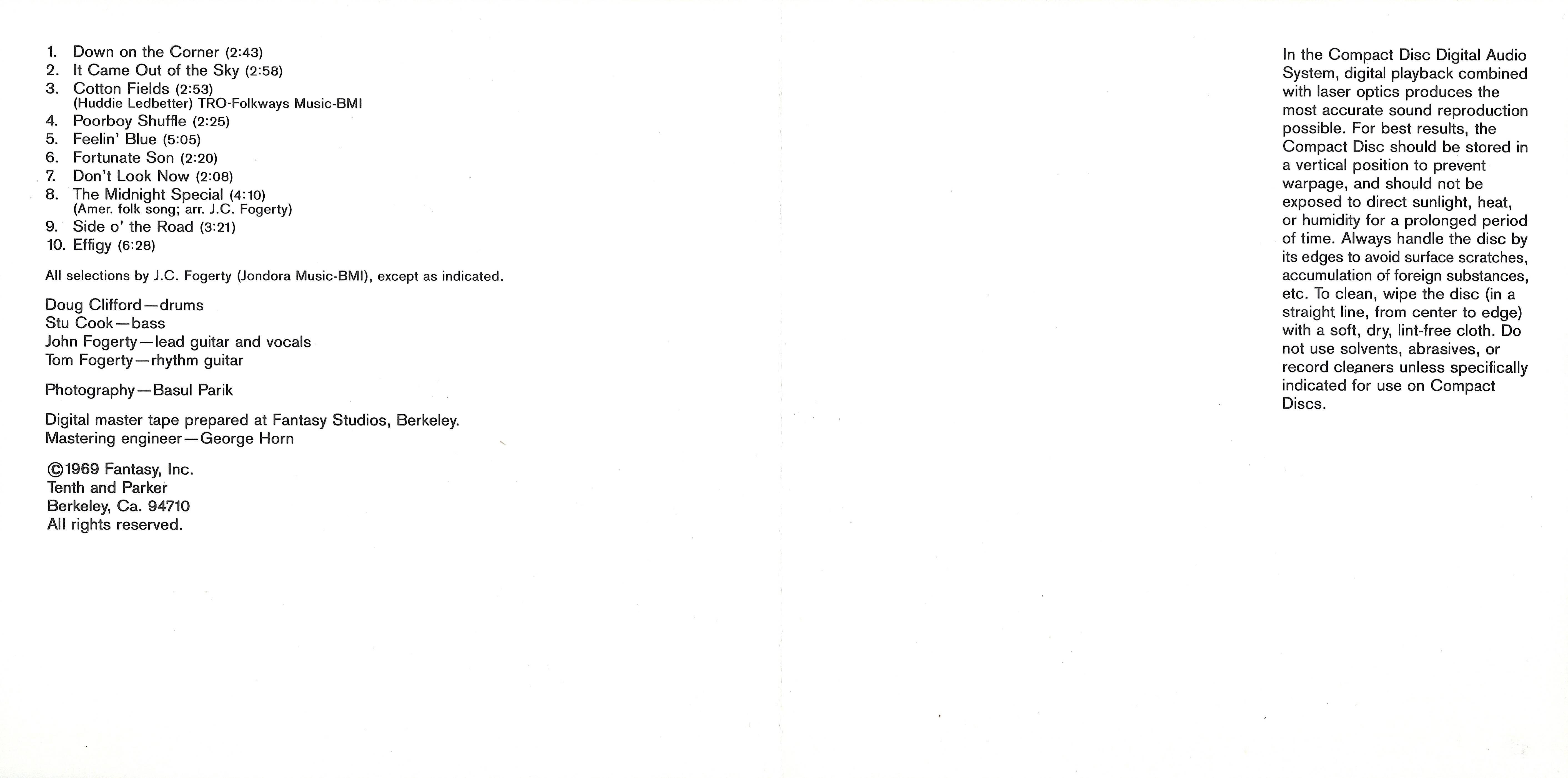 Creedence Clearwater Revival Willy And The Poor Boys [booklet fr]